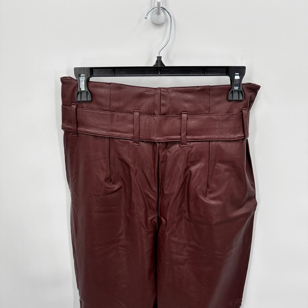 COMMANDO NWT Faux Leather Paperbag Pants in Oxblood // S - Picture 9 of 12